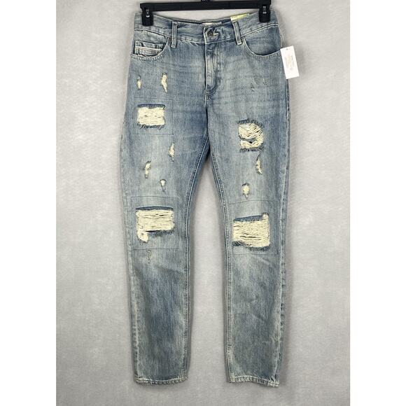 Sun + Stone Men's 30x32 Union Slim-Fit Distressed Denim Jeans Vintage Wash NEW - Picture 2 of 13